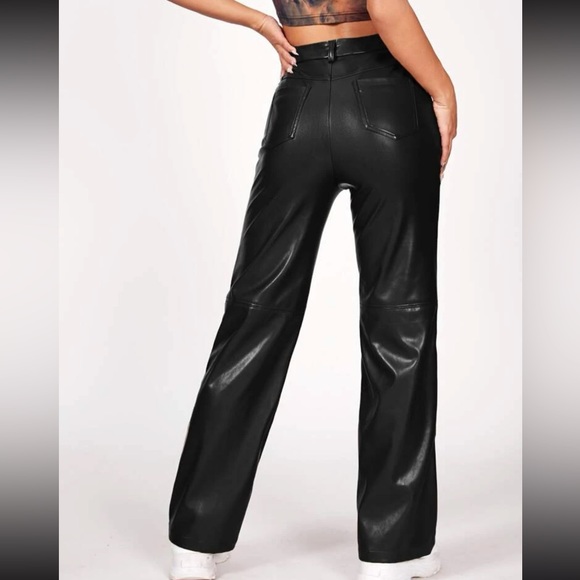 Faux Leather Straight Leg Pants - Picture 3 of 3